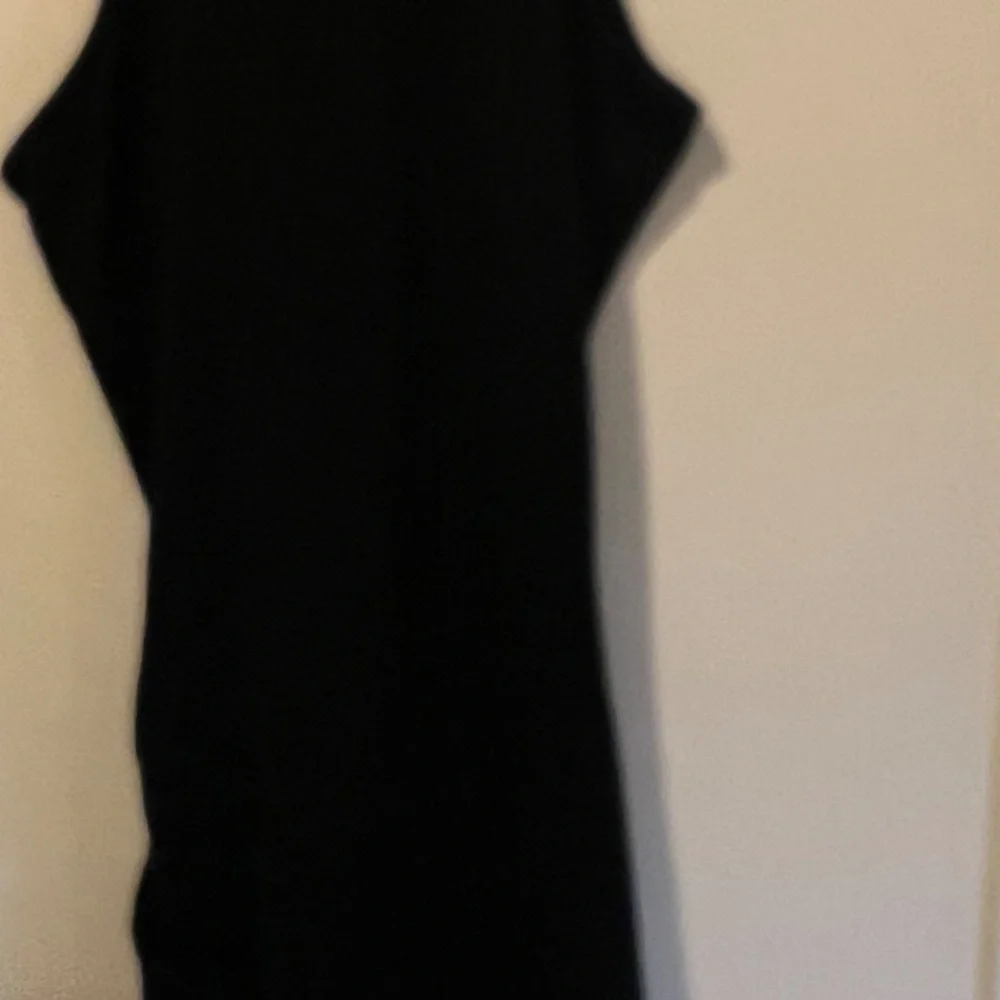Pam and Gela Long Spandex Dress- Black- Ruched On One Side. - Picture 9 of 11